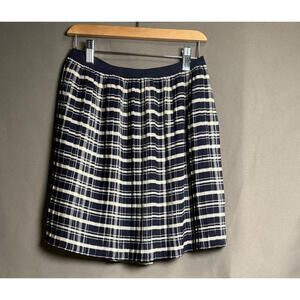 GANT RUGGER Thunder Blue Pleated Check Plaid Skirt Women's XS